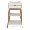 Verzorgingstafel met houten poten en lade  - Luiertafel hip met lade - clay/walnut 